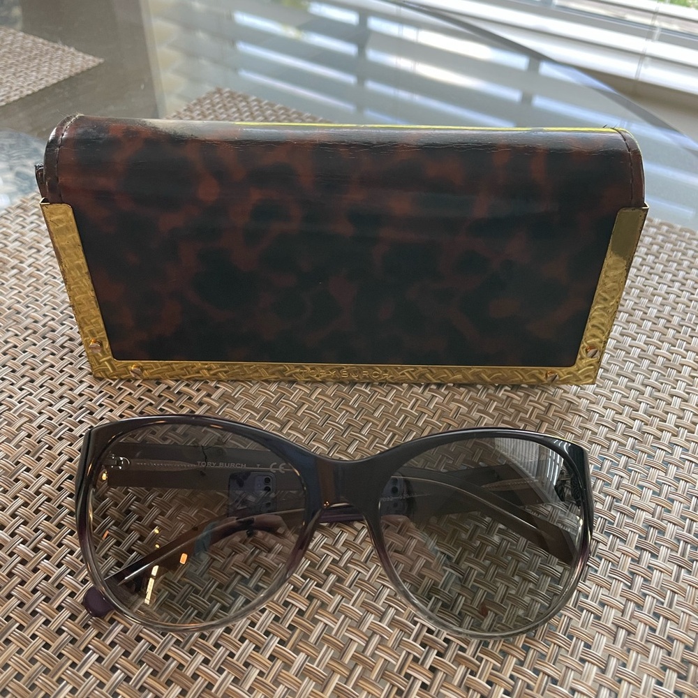 Tory Burch Tortoiseshell Sunglasses with Gradient Lenses